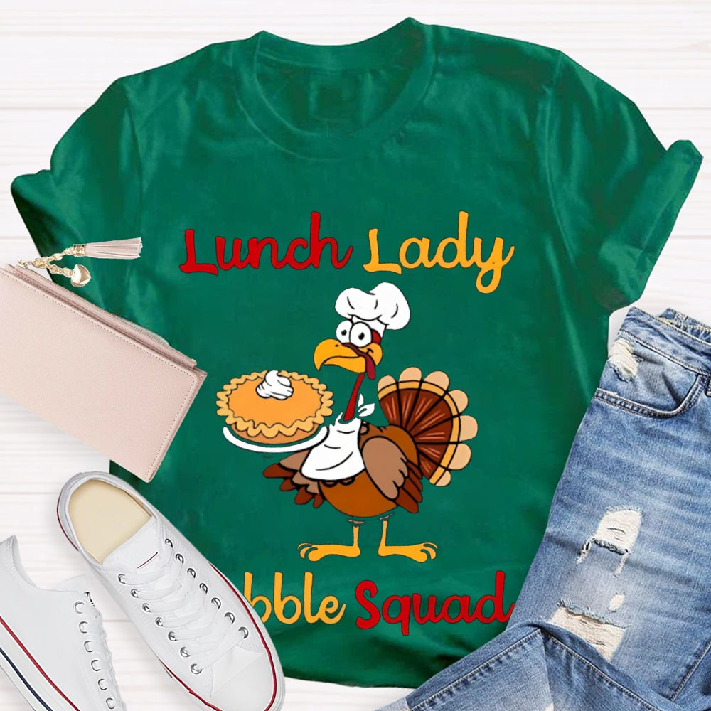 Lunch Lady Gabble Squad Little Duck Holding Cake T-shirt