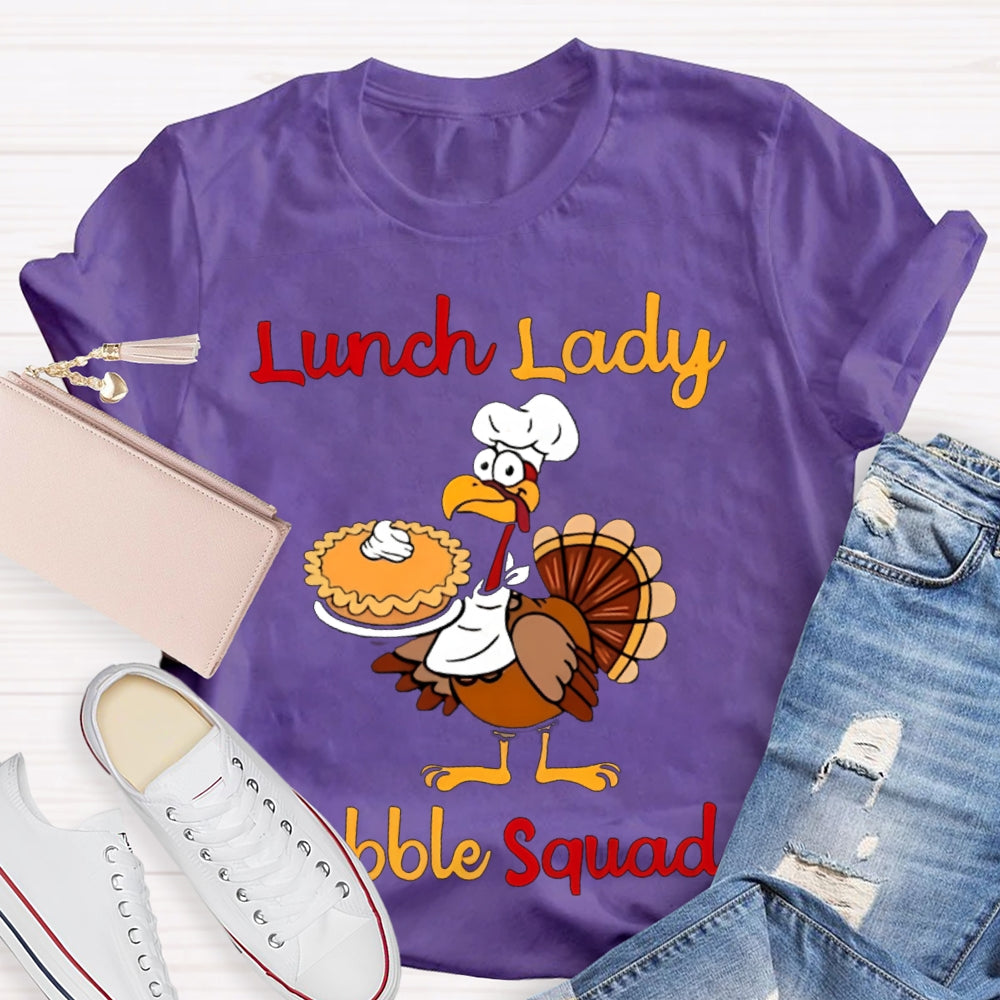 Lunch Lady Gabble Squad Little Duck Holding Cake T-shirt
