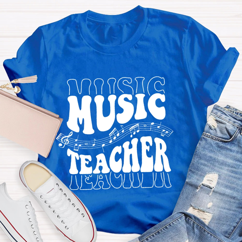 Music Line Notation Music Teacher Funny T-shirt