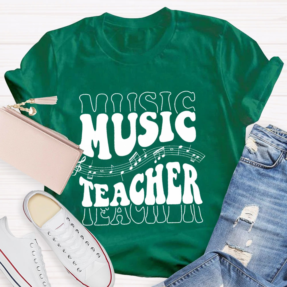 Music Line Notation Music Teacher Funny T-shirt