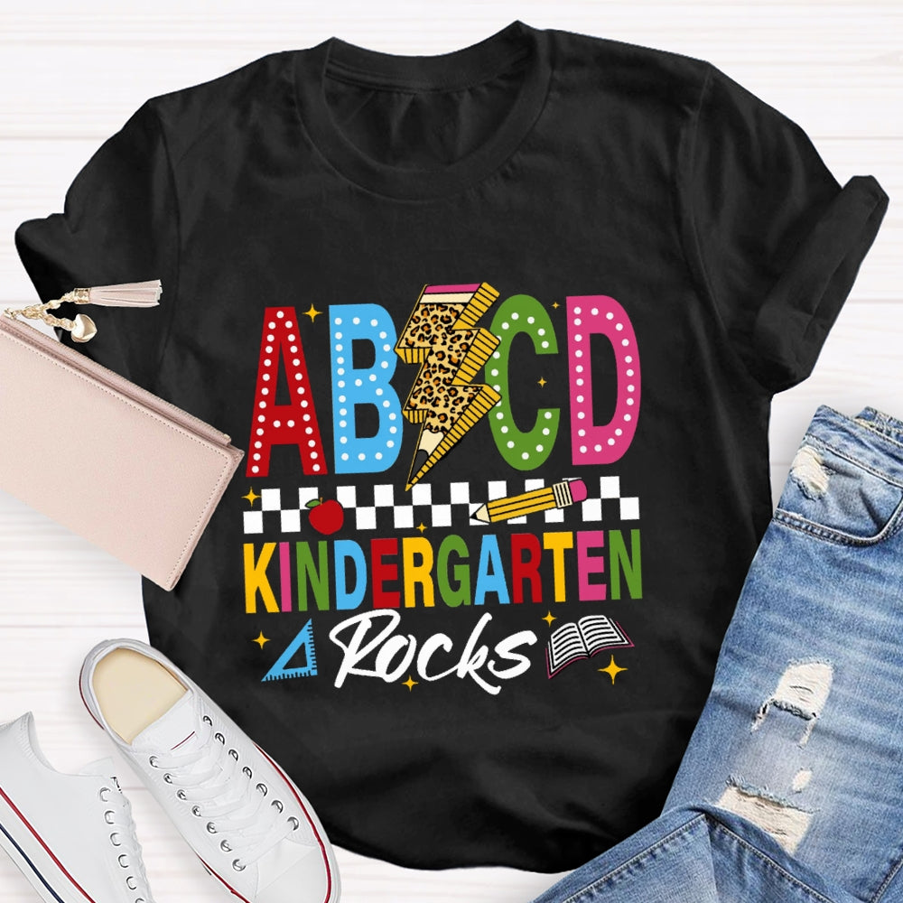 Personalized Grade ABCD Kindergarten Rocks T-Shirt