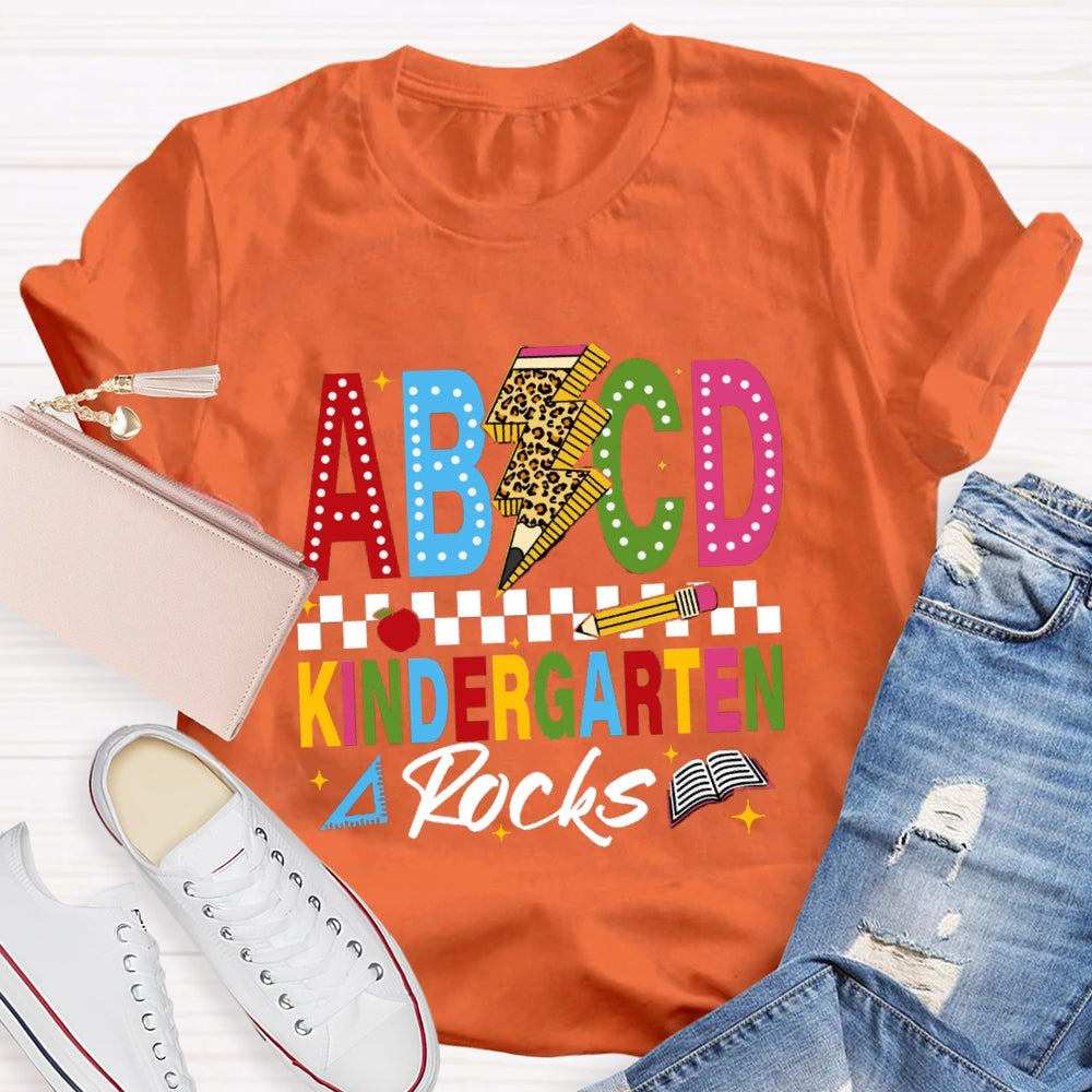 Personalized Grade ABCD Kindergarten Rocks T-Shirt