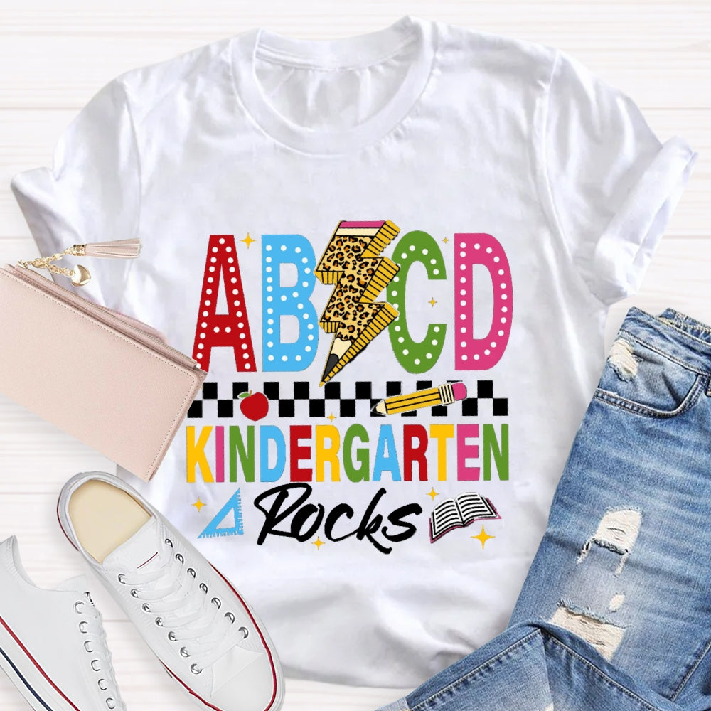 Personalized Grade ABCD Kindergarten Rocks T-Shirt