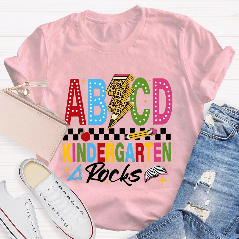 Personalized Grade ABCD Kindergarten Rocks T-Shirt