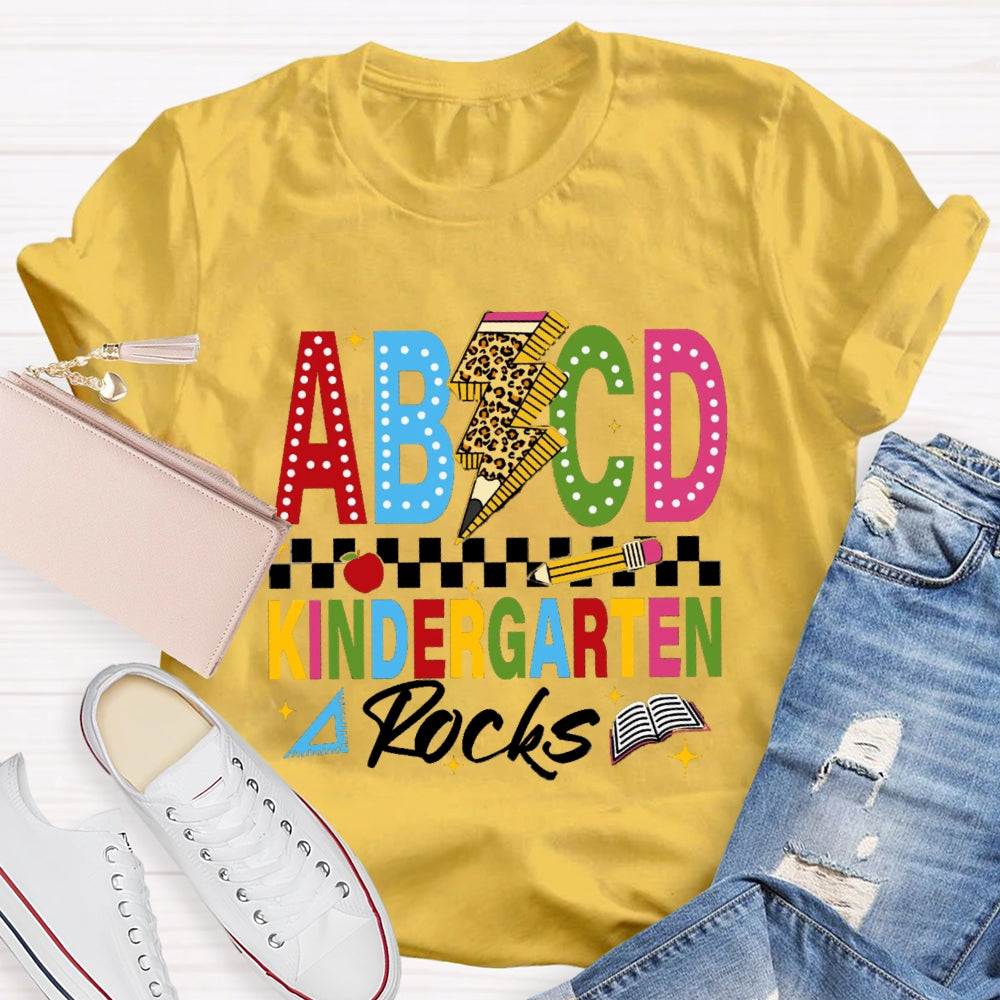 Personalized Grade ABCD Kindergarten Rocks T-Shirt