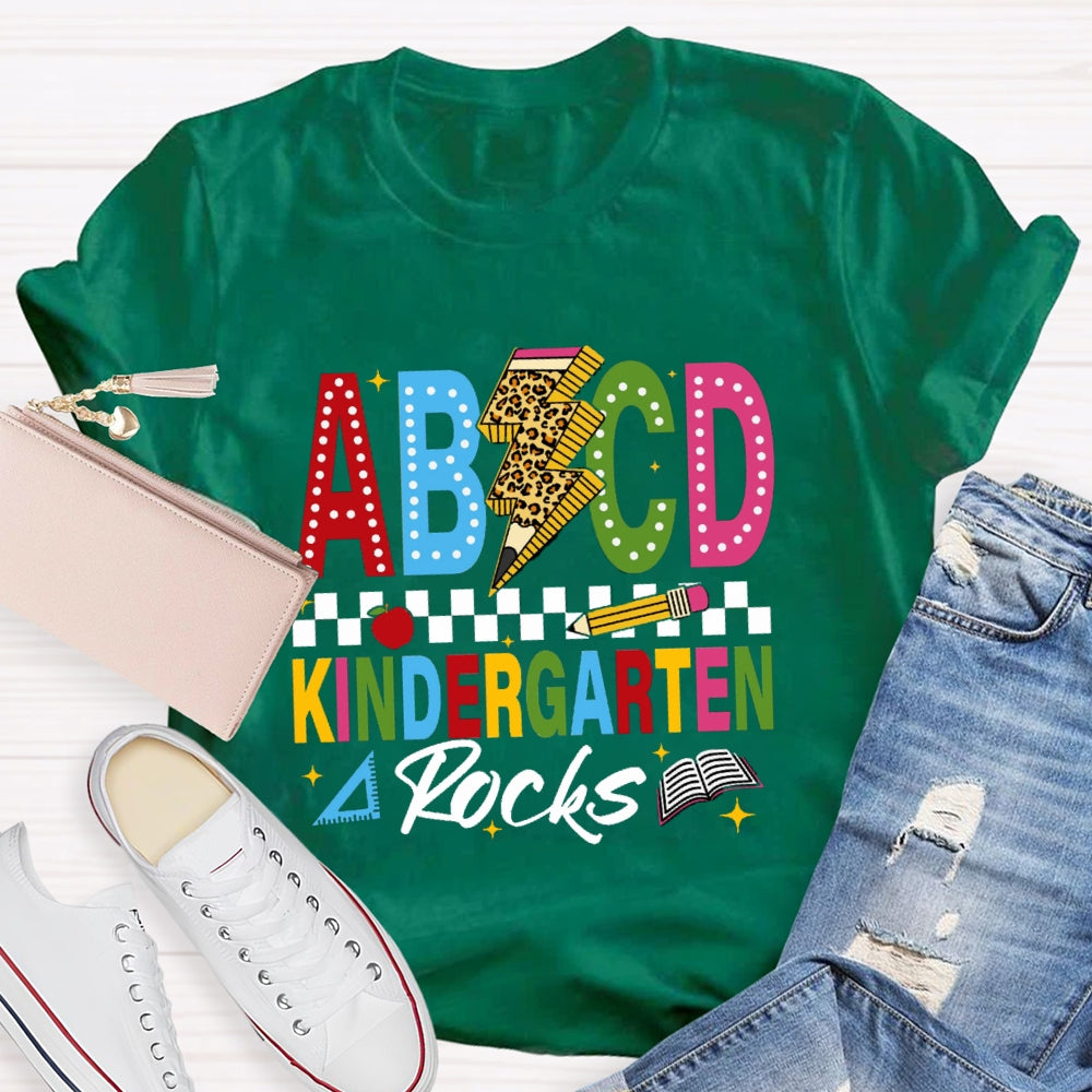 Personalized Grade ABCD Kindergarten Rocks T-Shirt