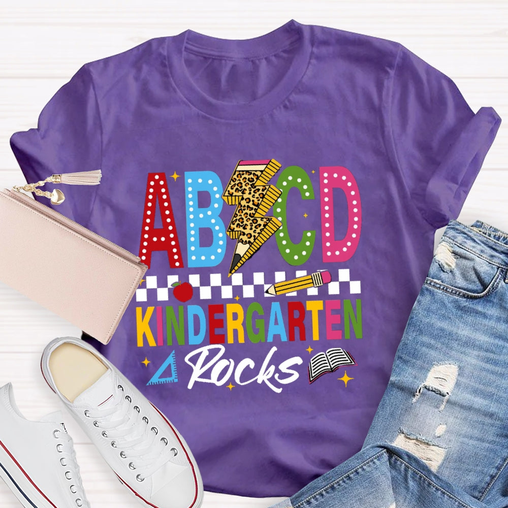 Personalized Grade ABCD Kindergarten Rocks T-Shirt