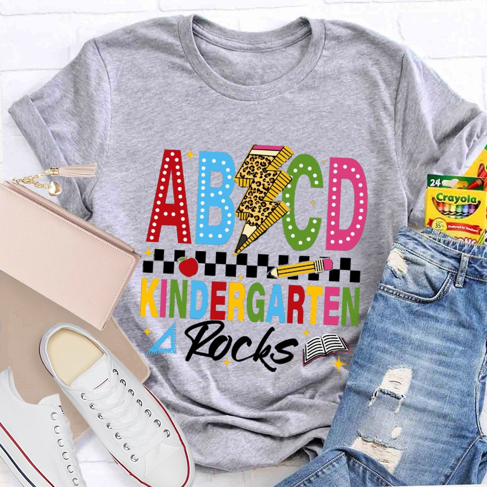 Personalized Grade ABCD Kindergarten Rocks T-Shirt