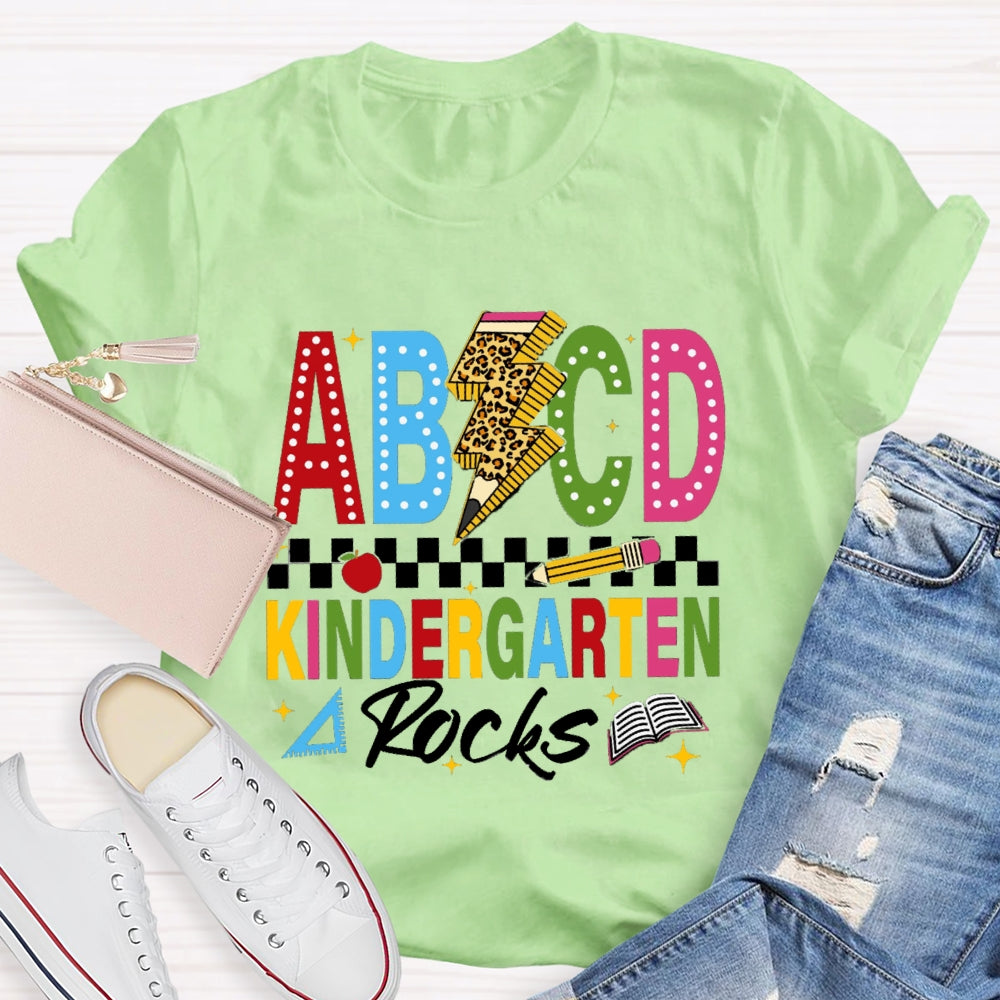 Personalized Grade ABCD Kindergarten Rocks T-Shirt