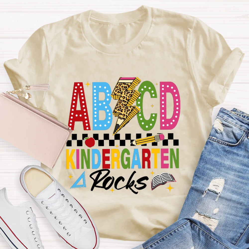 Personalized Grade ABCD Kindergarten Rocks T-Shirt
