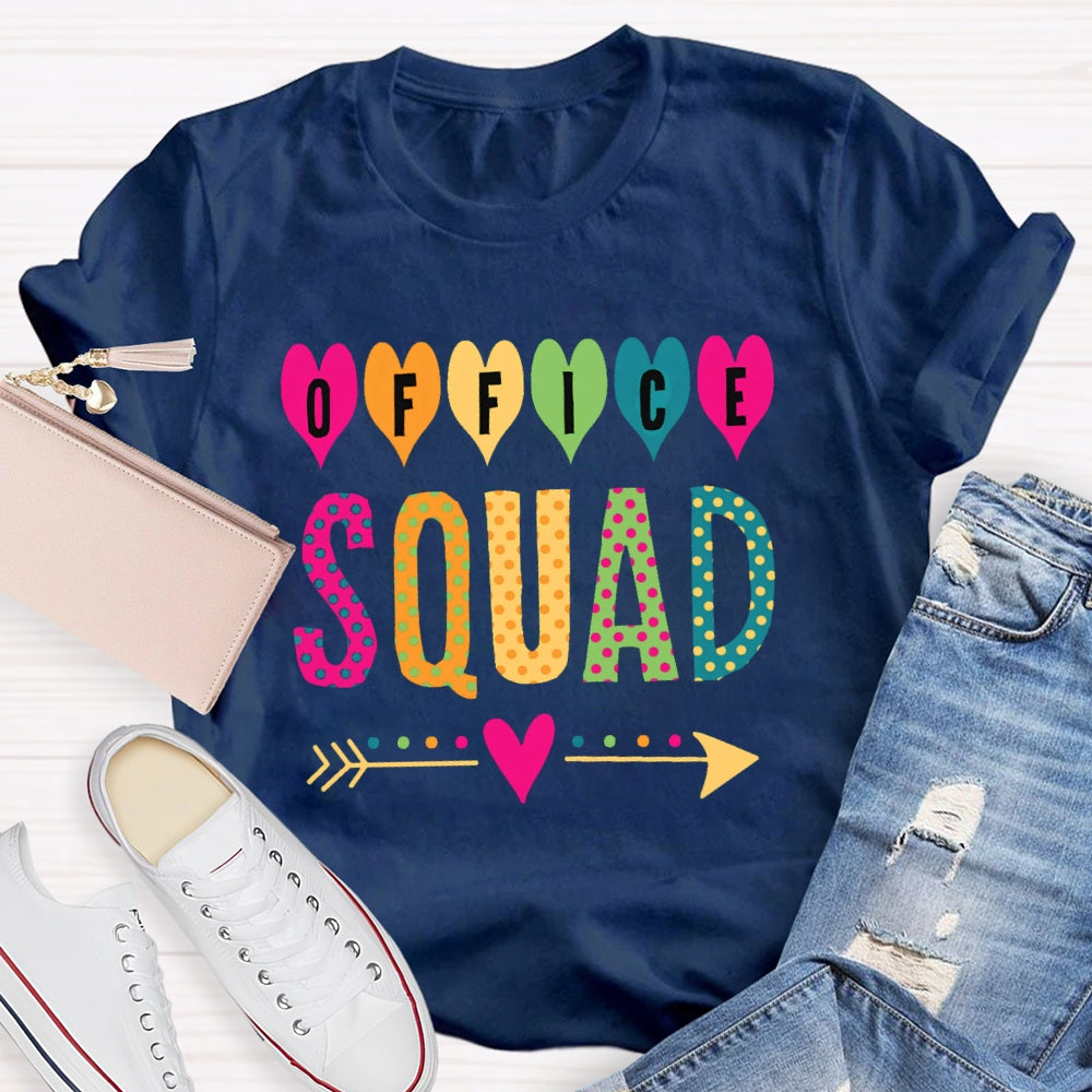 Office Squad Colored Polka Dots Funny  T-shirt