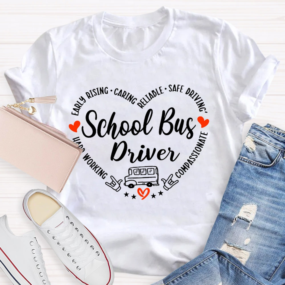 School Bus Driver Love Funny  T-shirt