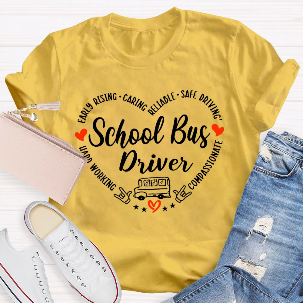 School Bus Driver Love Funny  T-shirt
