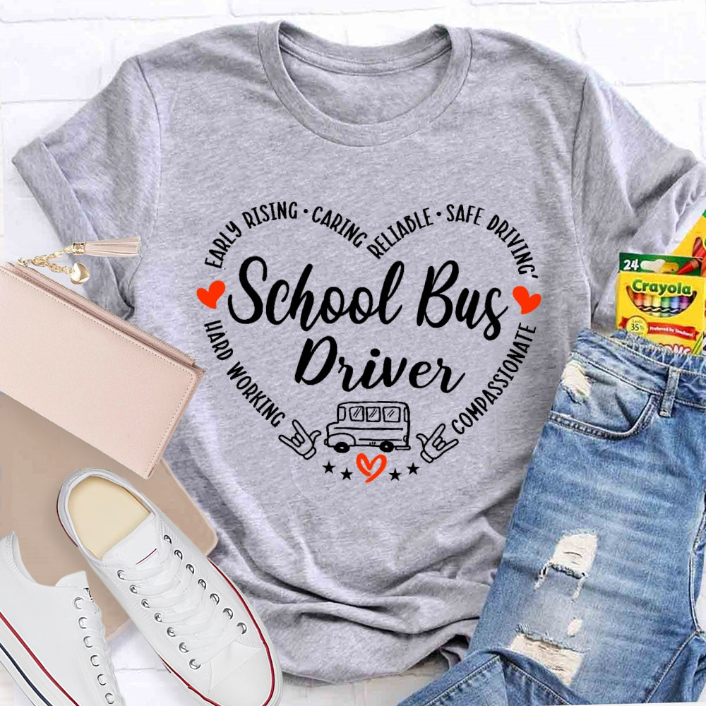 School Bus Driver Love Funny  T-shirt