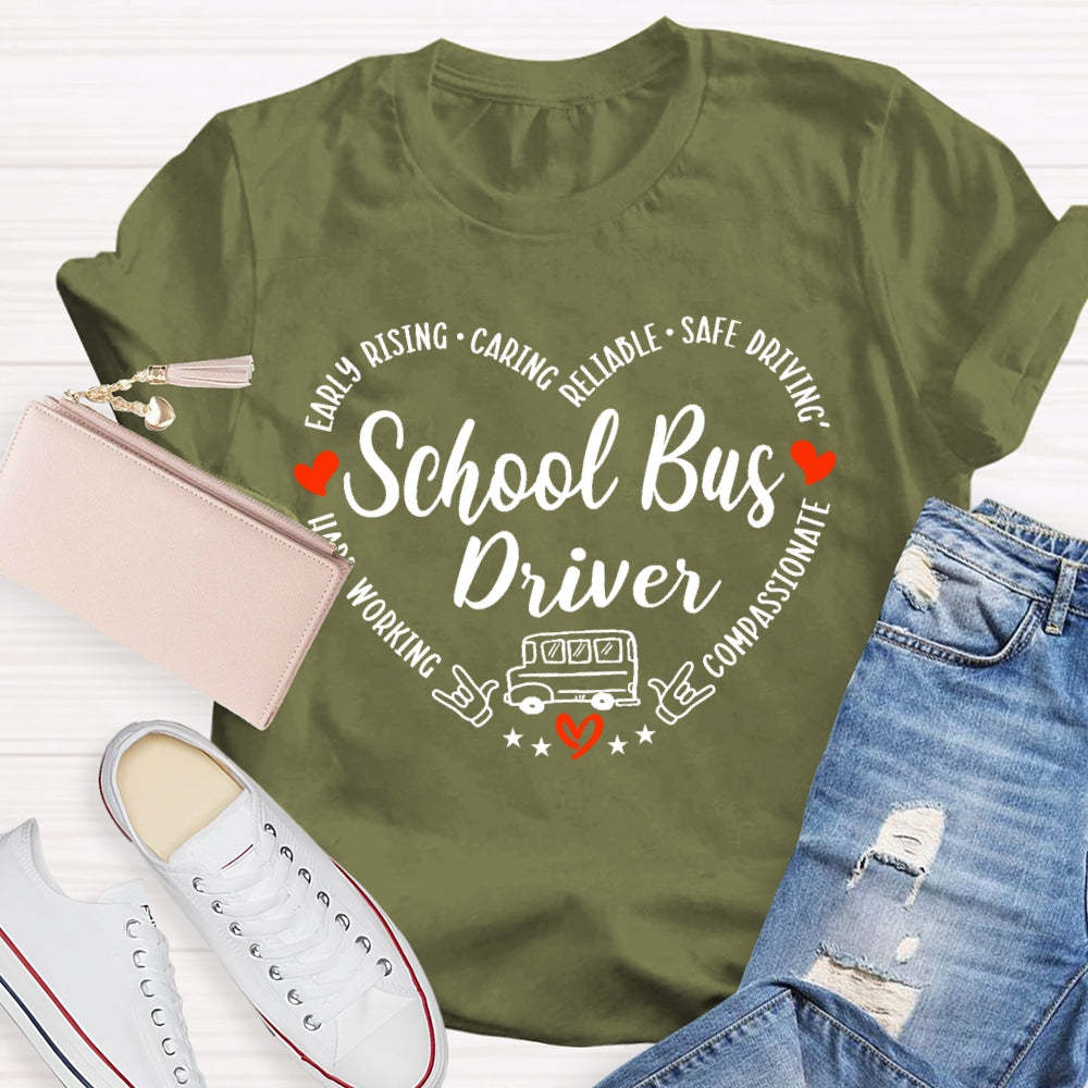 School Bus Driver Love Funny  T-shirt