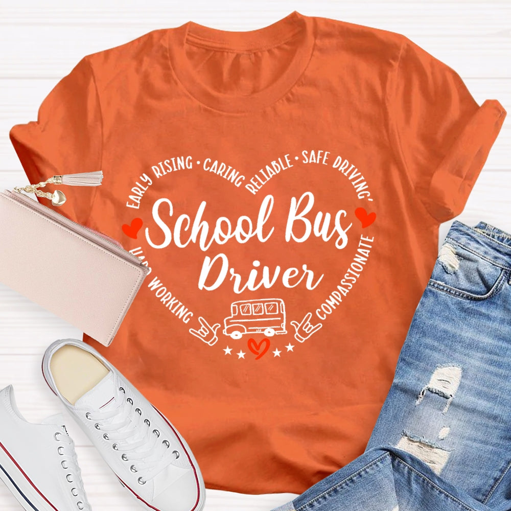 School Bus Driver Love Funny  T-shirt