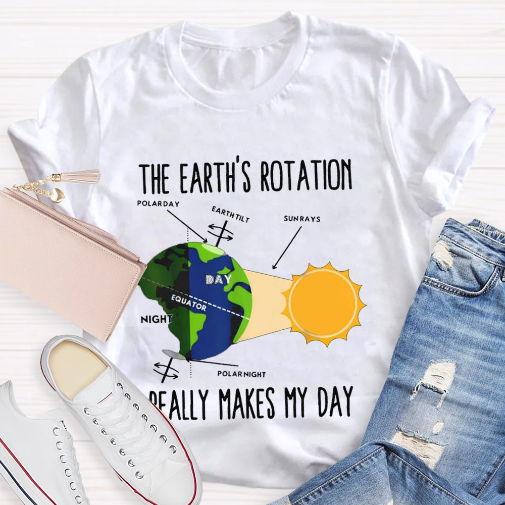 The Earth'S Rotation Really Makes My Day Science Teacher T-shirt