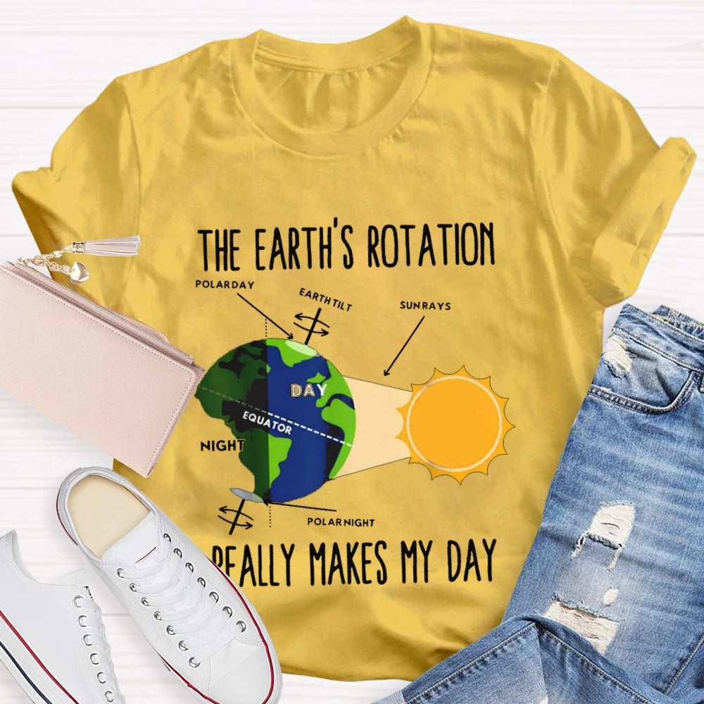 The Earth'S Rotation Really Makes My Day Science Teacher T-shirt