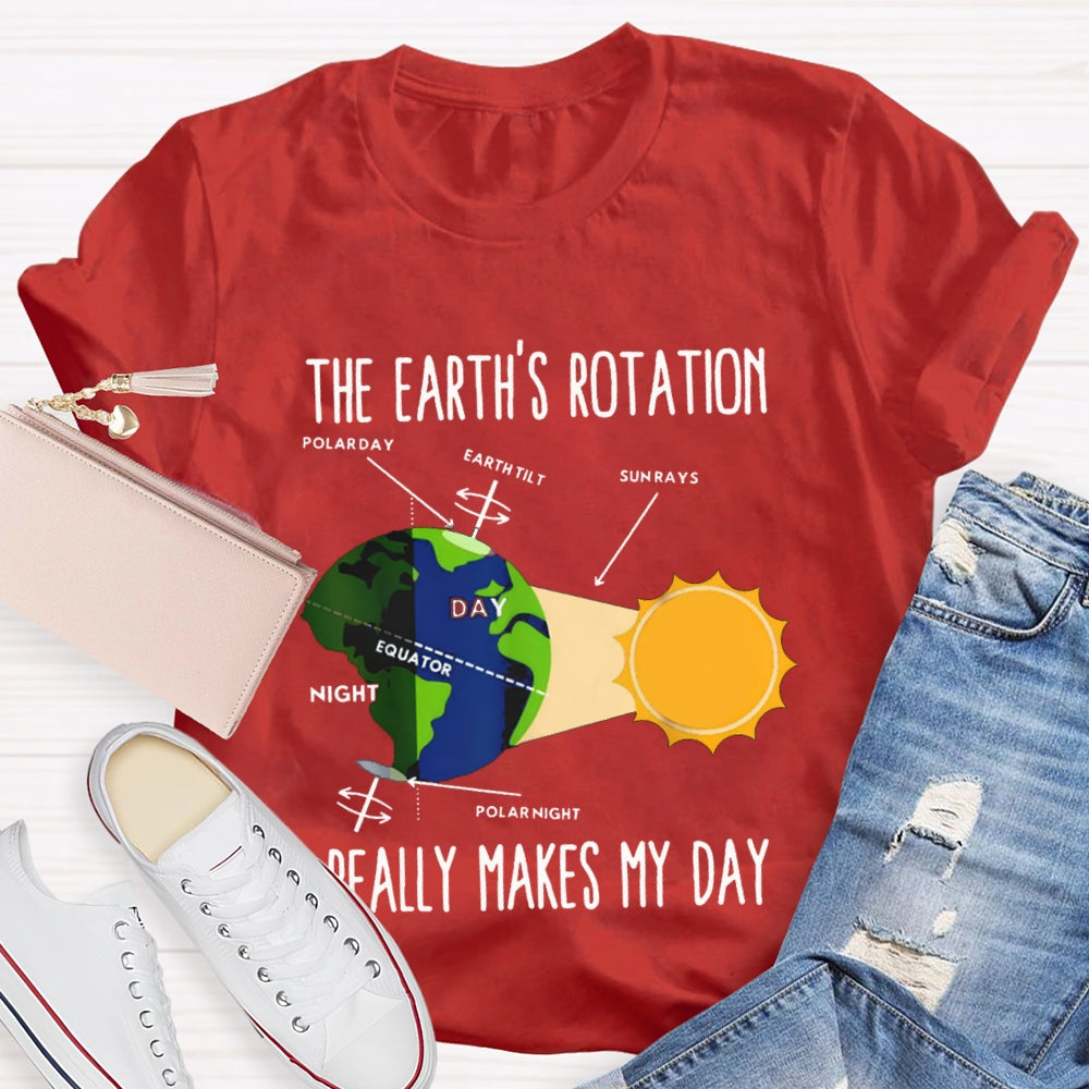 The Earth'S Rotation Really Makes My Day Science Teacher T-shirt