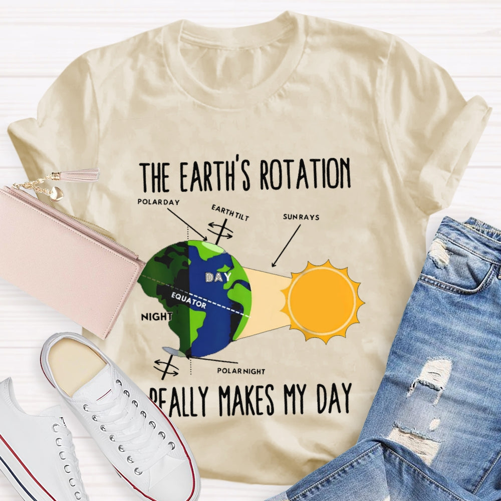 The Earth'S Rotation Really Makes My Day Science Teacher T-shirt