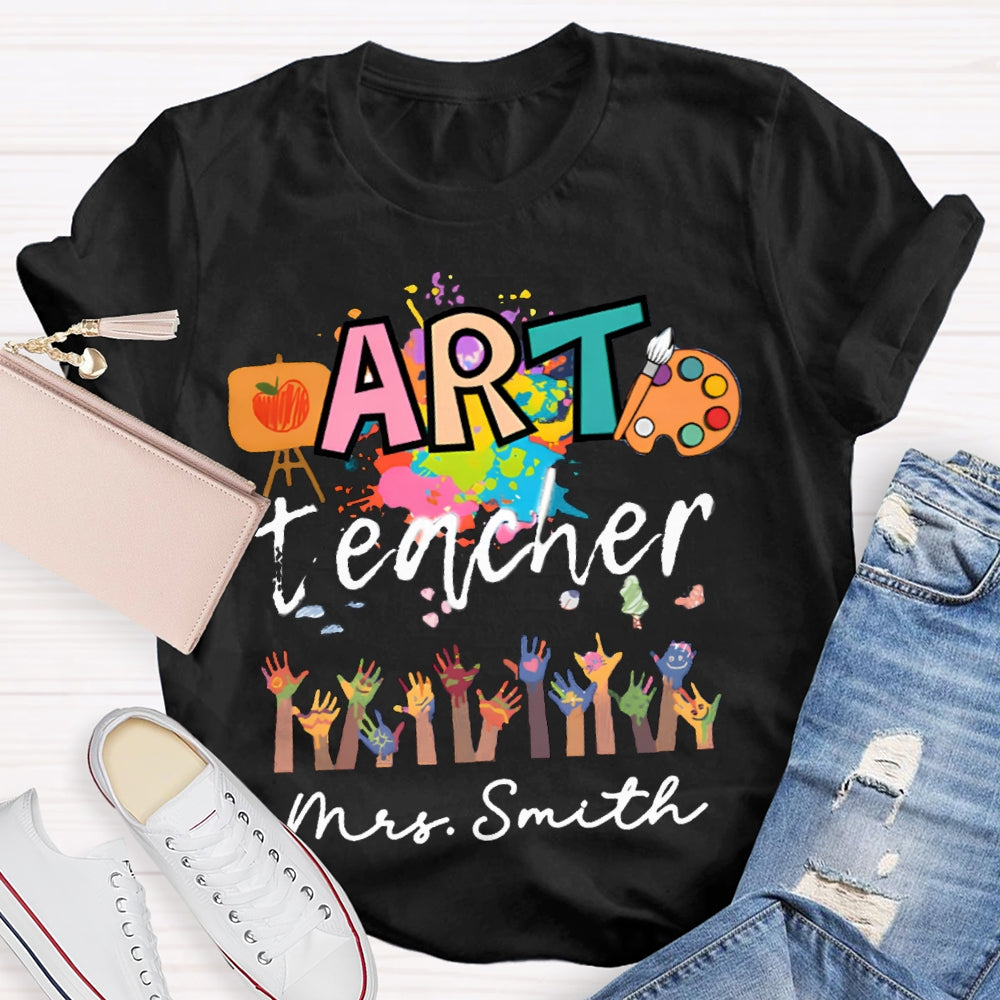 Personalized Art Teachers Name Let's Draw Together T-Shirt