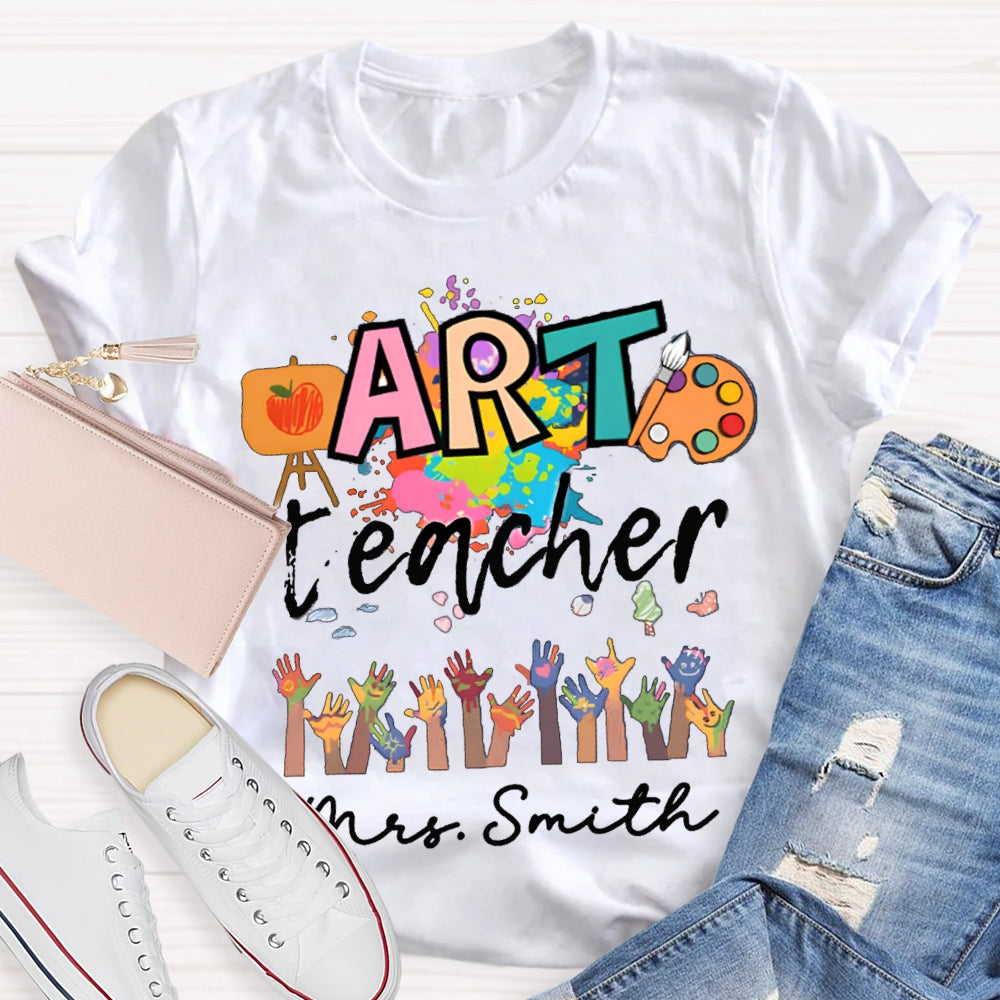 Personalized Art Teachers Name Let's Draw Together T-Shirt