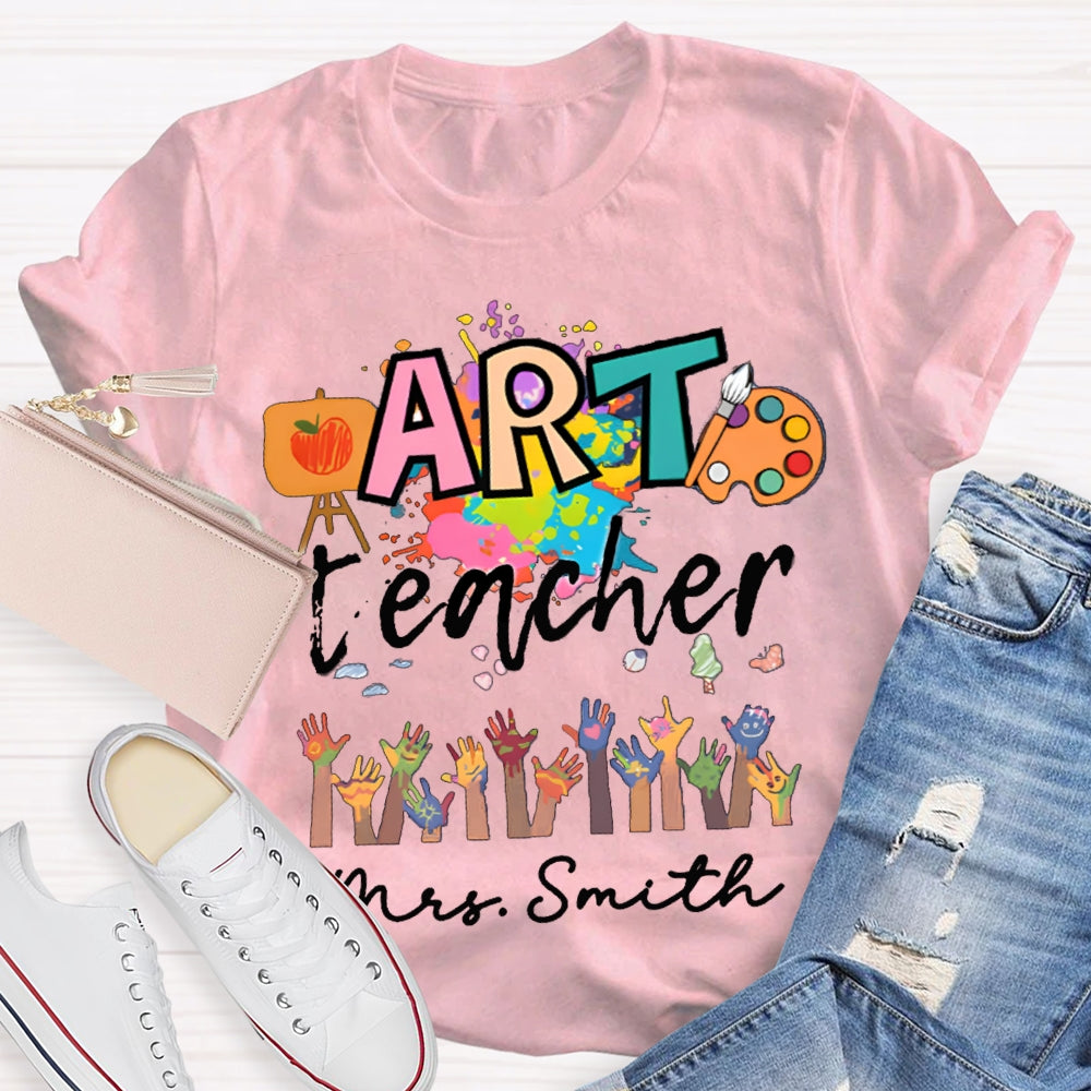 Personalized Art Teachers Name Let's Draw Together T-Shirt