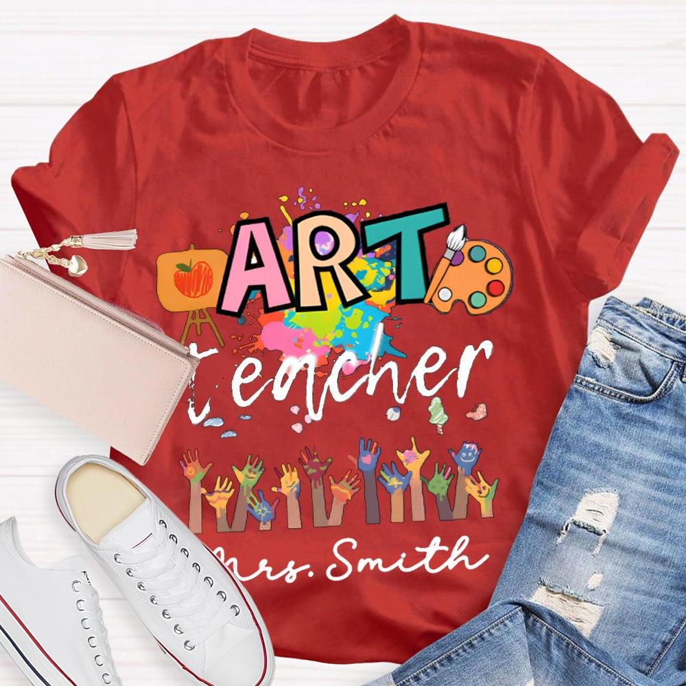 Personalized Art Teachers Name Let's Draw Together T-Shirt