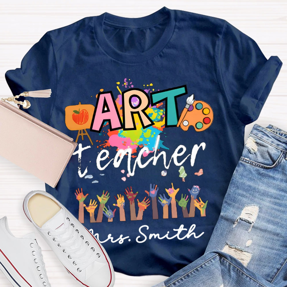 Personalized Art Teachers Name Let's Draw Together T-Shirt