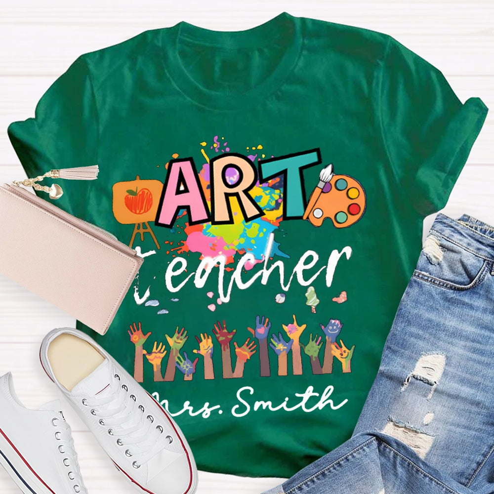 Personalized Art Teachers Name Let's Draw Together T-Shirt