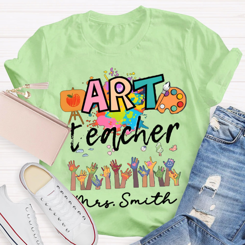 Personalized Art Teachers Name Let's Draw Together T-Shirt