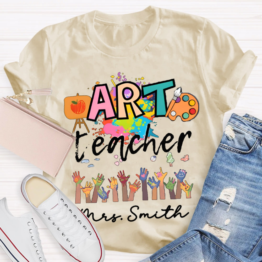 Personalized Art Teachers Name Let's Draw Together T-Shirt