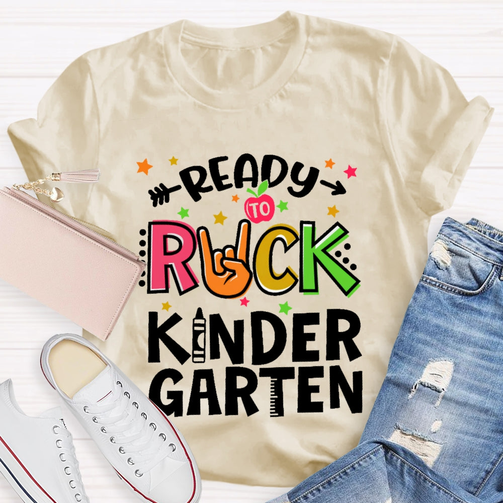 Personalized Grade Ready To Rock Kindergarten Back To School T-shirt