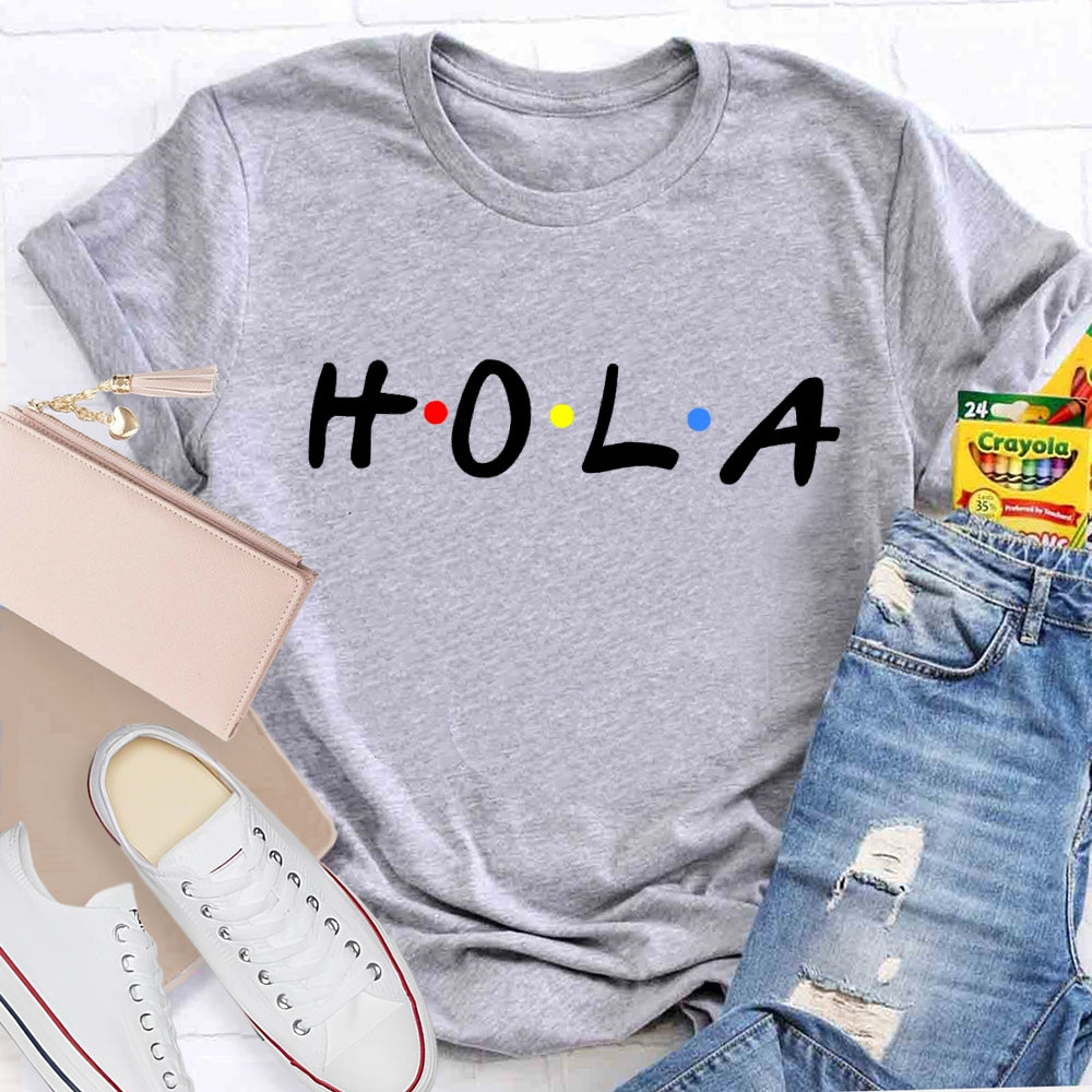Hola Spanish Hello Greeting  T-shirt