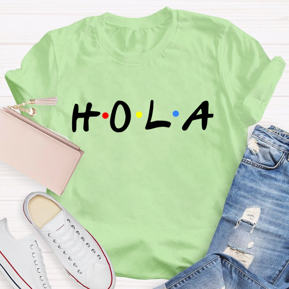 Hola Spanish Hello Greeting  T-shirt