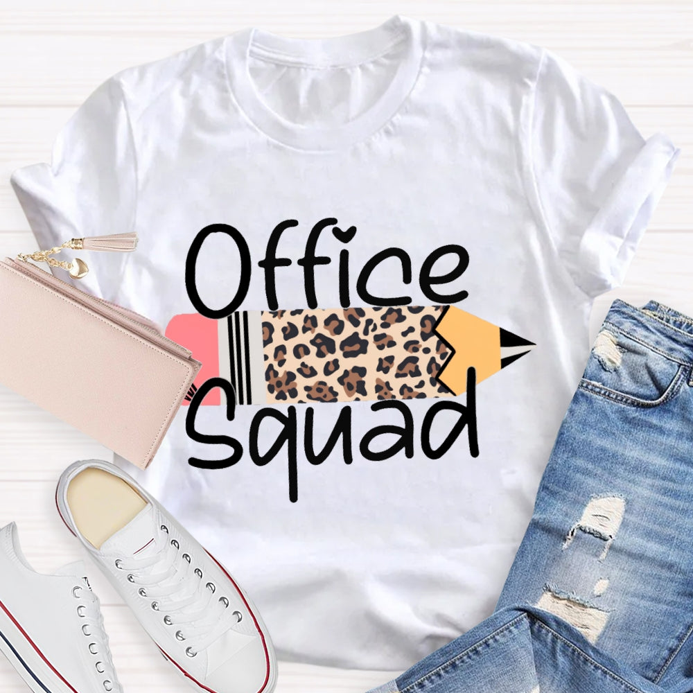 Front Office Squad Leopard Print Pencil T-shirt