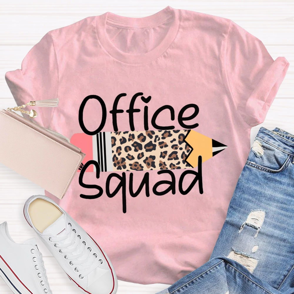 Front Office Squad Leopard Print Pencil T-shirt