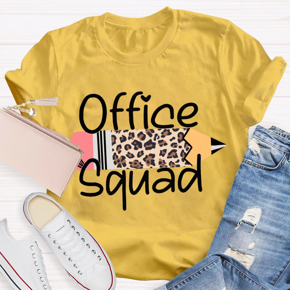 Front Office Squad Leopard Print Pencil T-shirt
