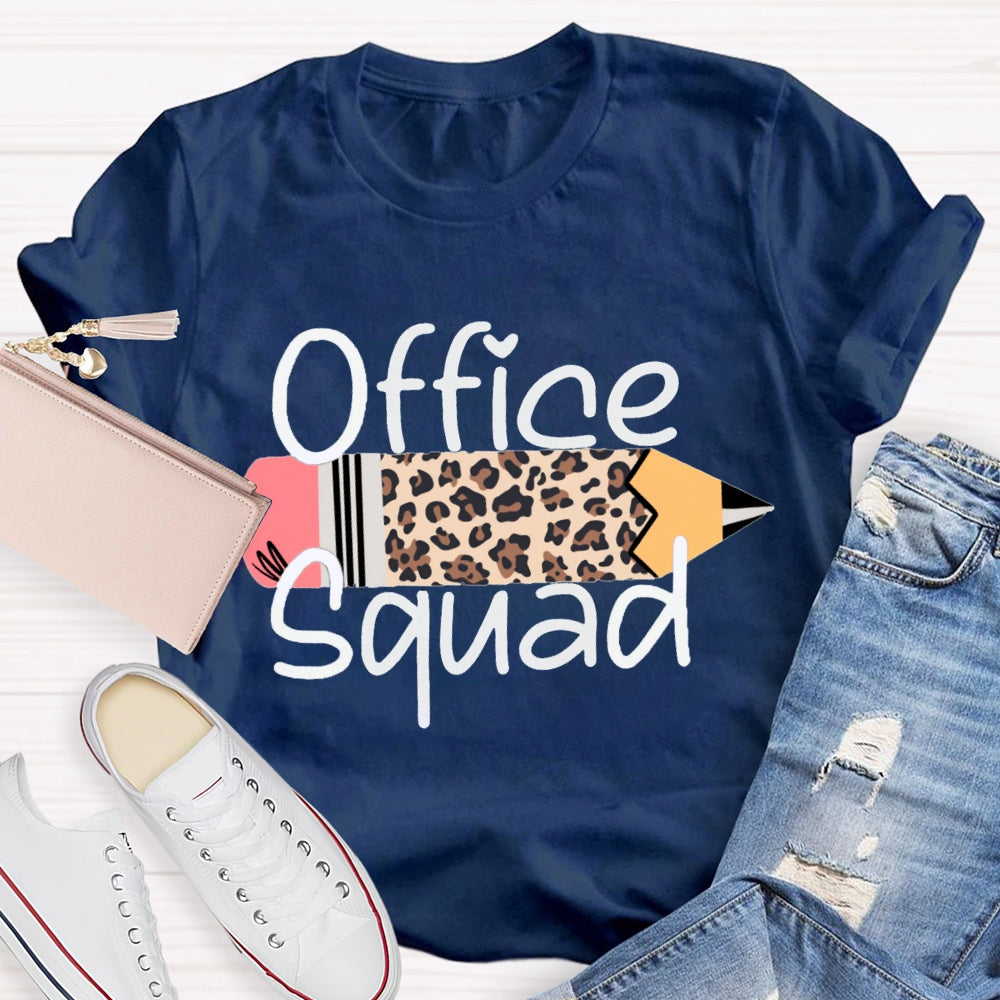 Front Office Squad Leopard Print Pencil T-shirt