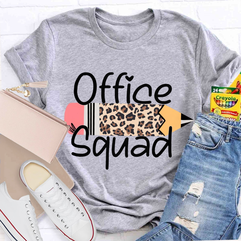 Front Office Squad Leopard Print Pencil T-shirt