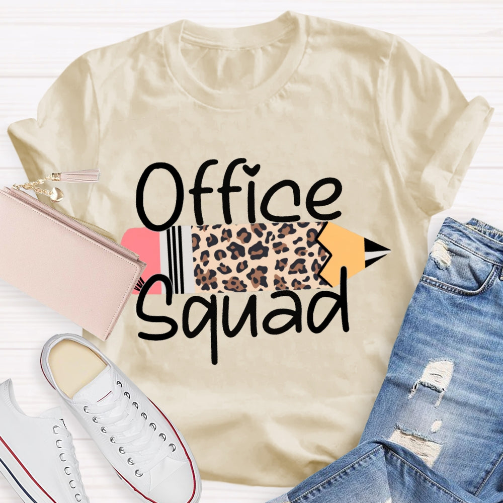Front Office Squad Leopard Print Pencil T-shirt