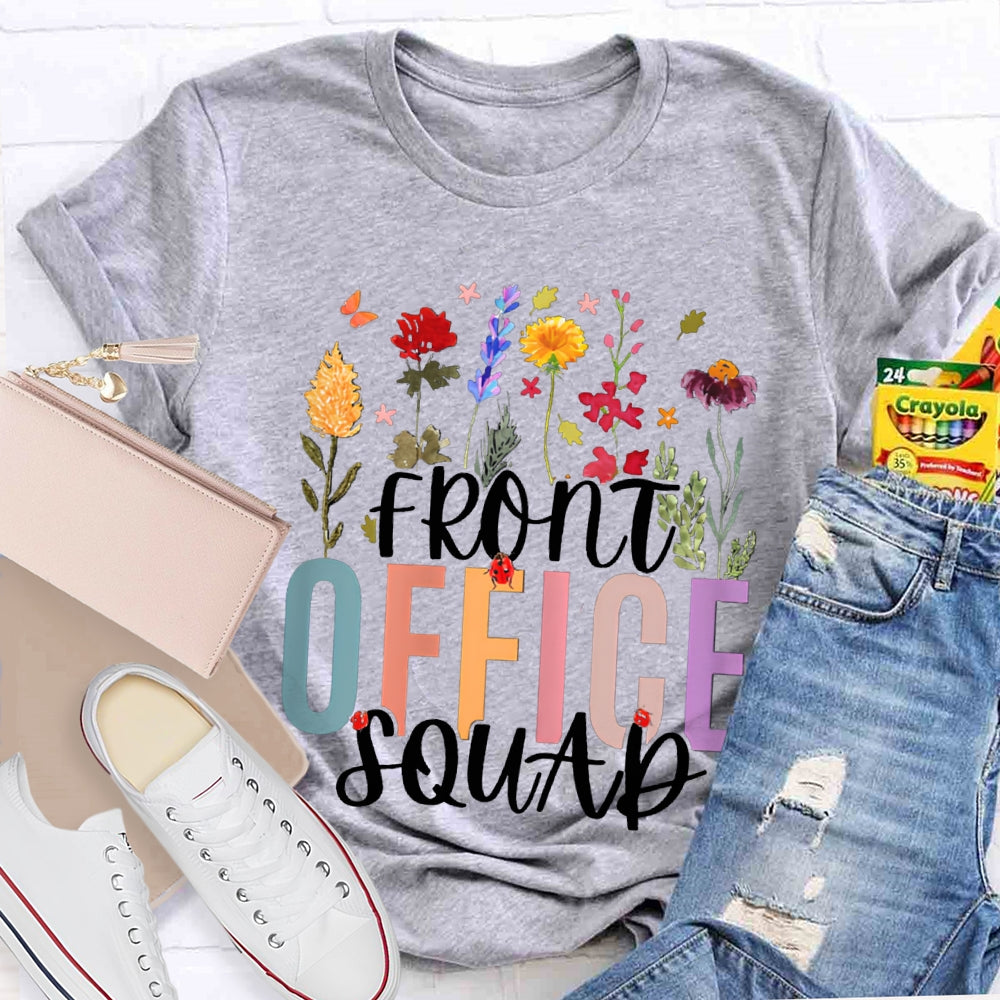Front Office Squad Colorful Flowers And Seven Spotted Ladybug T-shirt