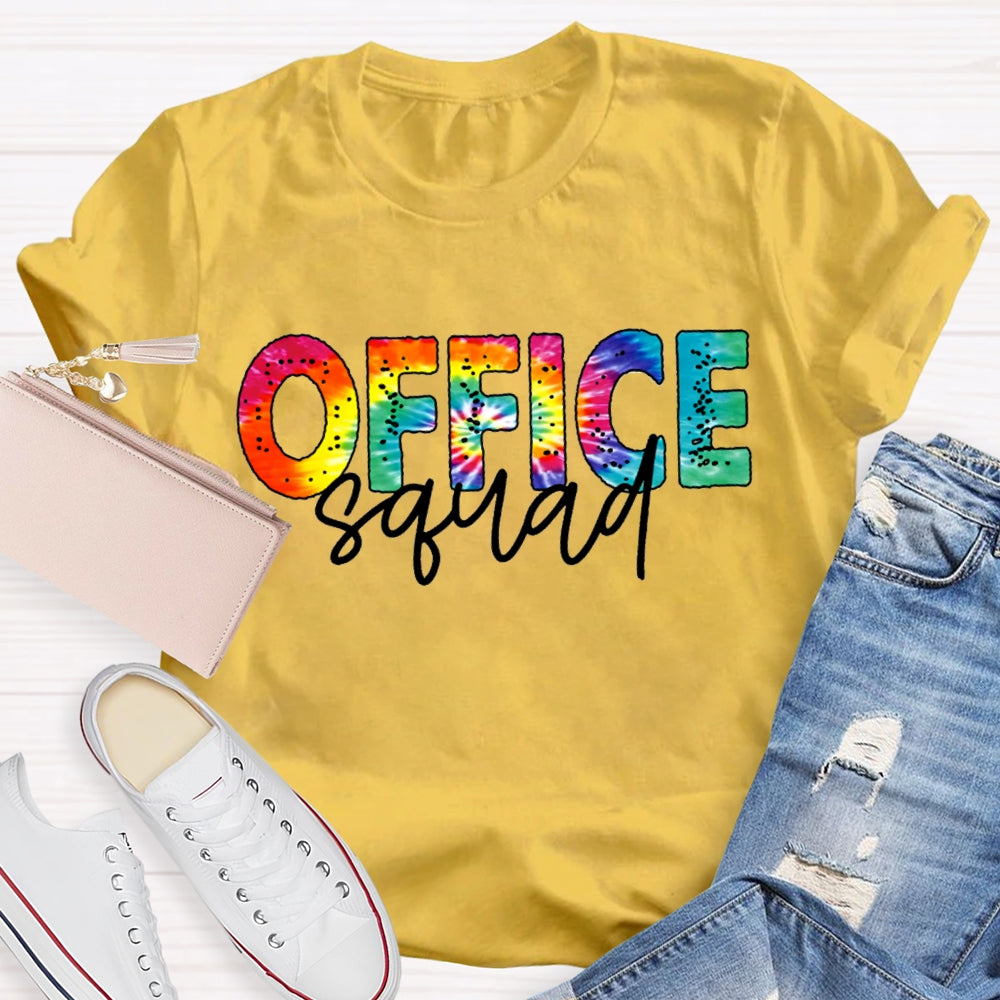 Office Squad Color Gradient Font T-shirt