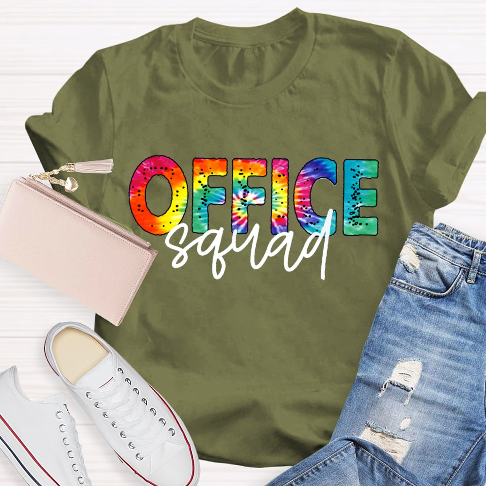 Office Squad Color Gradient Font T-shirt