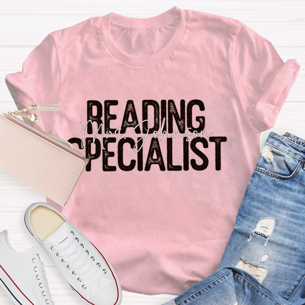 Personalized Name Reading Specialist T-shirt