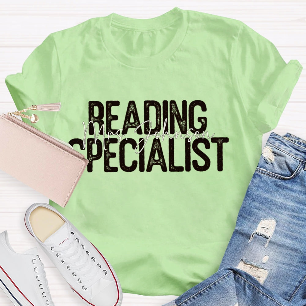 Personalized Name Reading Specialist T-shirt