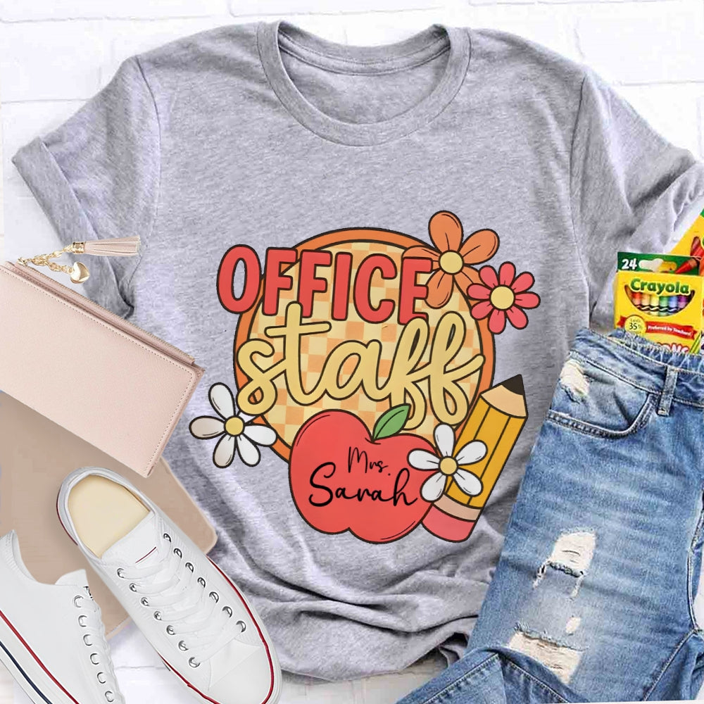 Personalized Name Office Staff Funny T-shirt