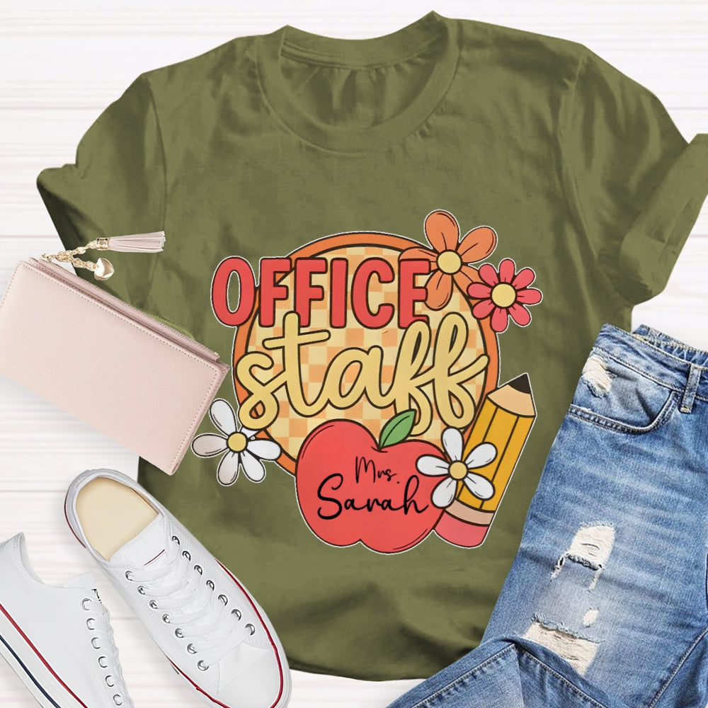 Personalized Name Office Staff Funny T-shirt