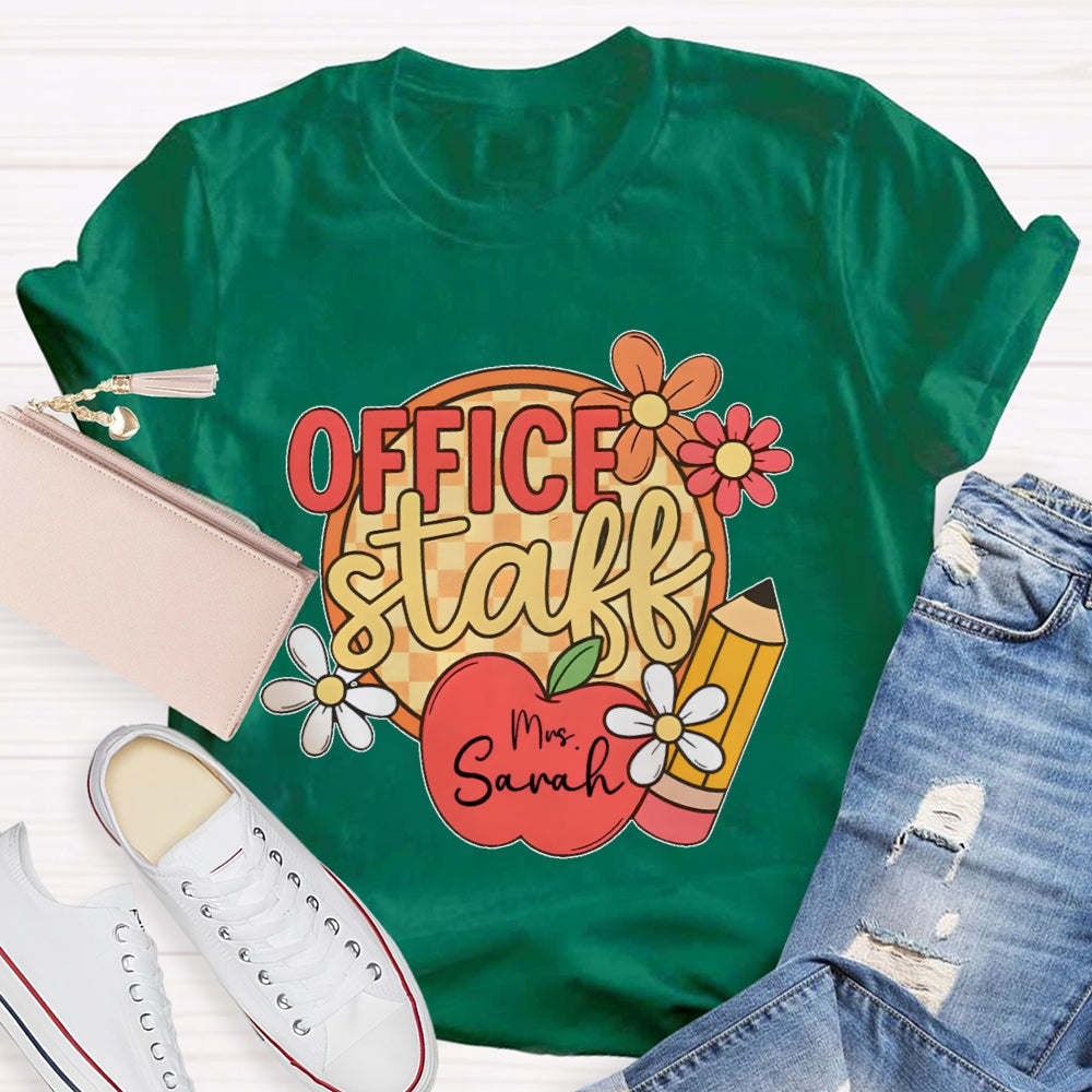 Personalized Name Office Staff Funny T-shirt