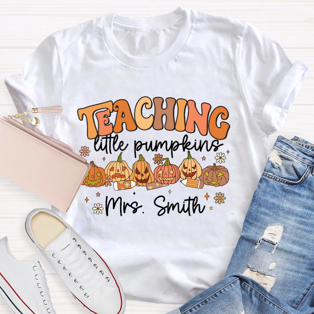 Personalized Name Teachinglife Pumpkins T-shirt